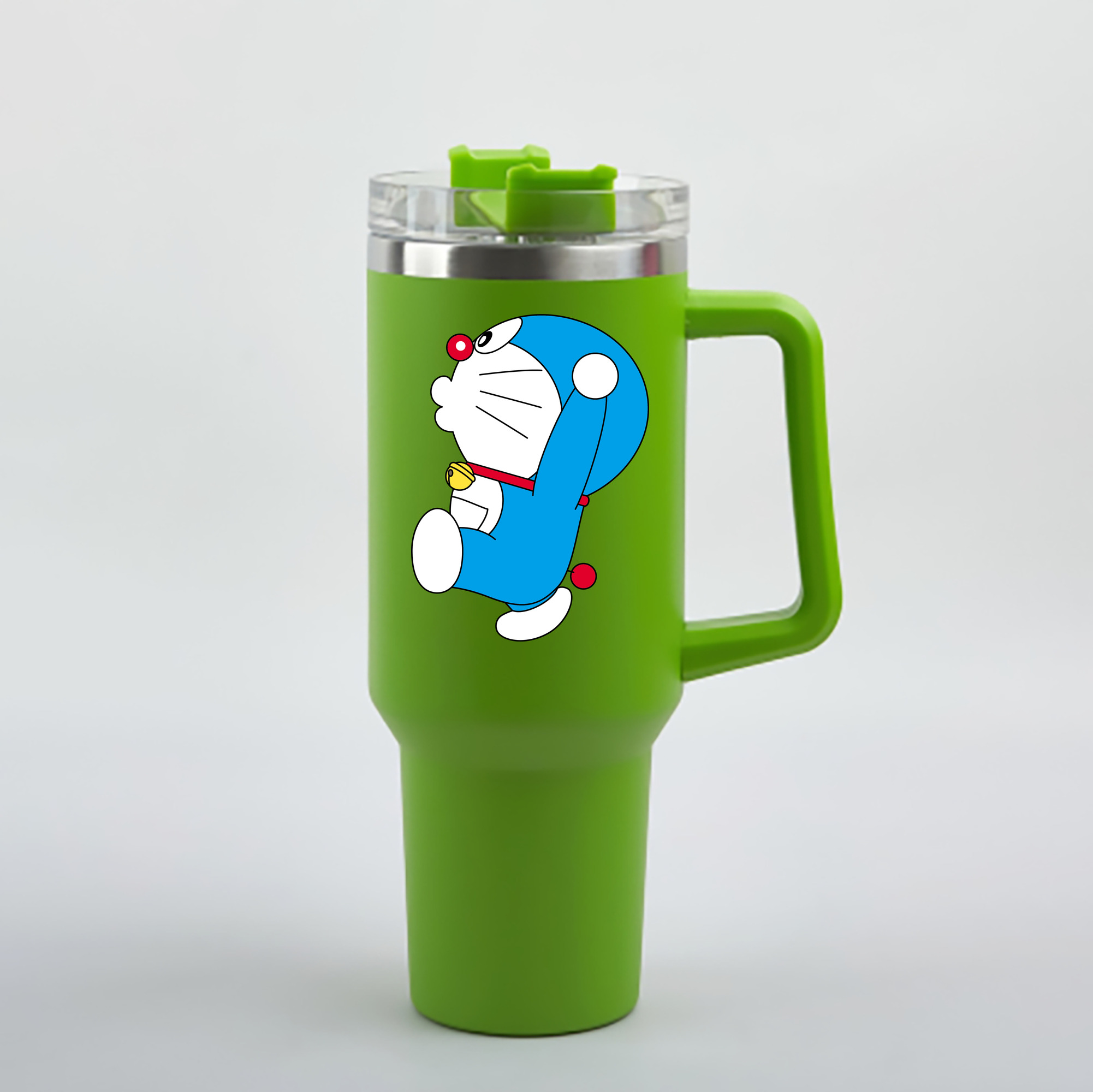 （画像用） ドラえもん Doraemon 1200mL車用タンブラー - クリスタルステッカー（プラスチックストロー付き）